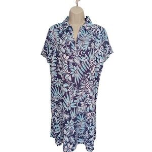 Lilly Pulitzer  Downtime Jersey Dress Womens XL Short Sleeve Collared